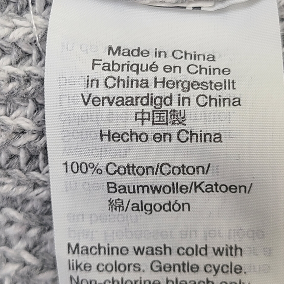 J. Crew Mercantile women's gray v-neck cable knit sweater, Sz M (PTP 19 in) - Picture 5 of 6